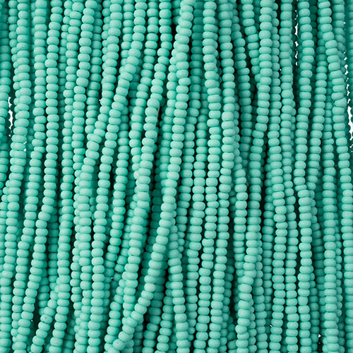 Czech Seed Beads 11/0 PermaLux Dyed Chalk Mint Matt Strung image