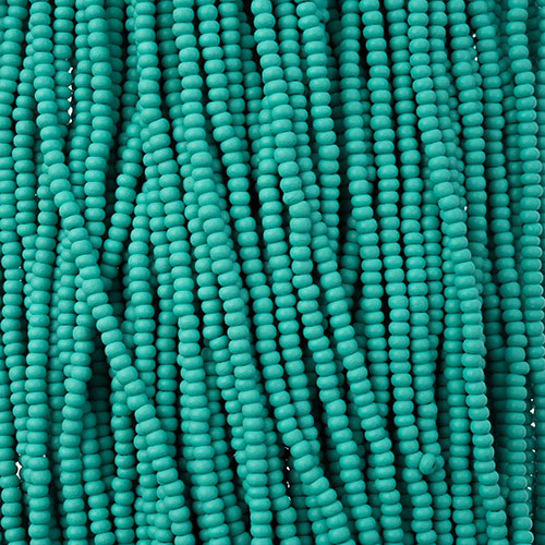 Czech Seed Beads 11/0 PermaLux Dyed Chalk Sea Green Matt Strung image