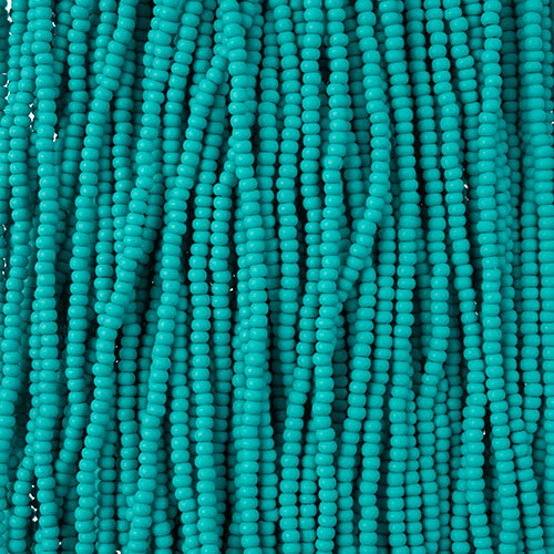Czech Seed Beads 11/0 PermaLux Dyed Chalk Teal Matt Strung image