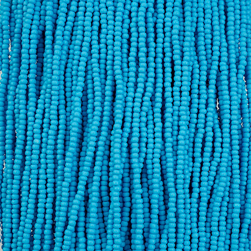 Czech Seed Beads 11/0 PermaLux Dyed Chalk Dark Turquoise Matt Strung image