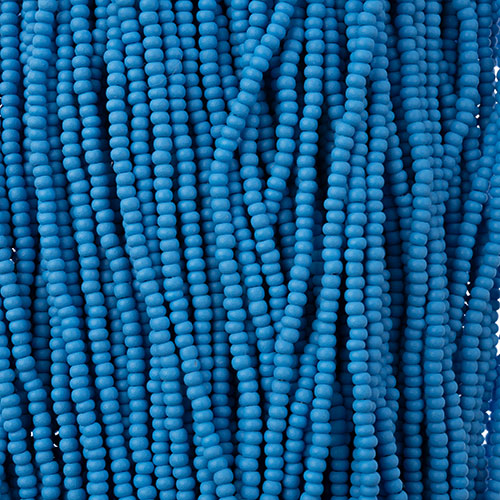 Czech Seed Beads 11/0 PermaLux Dyed Chalk Light Blue Matt Strung image