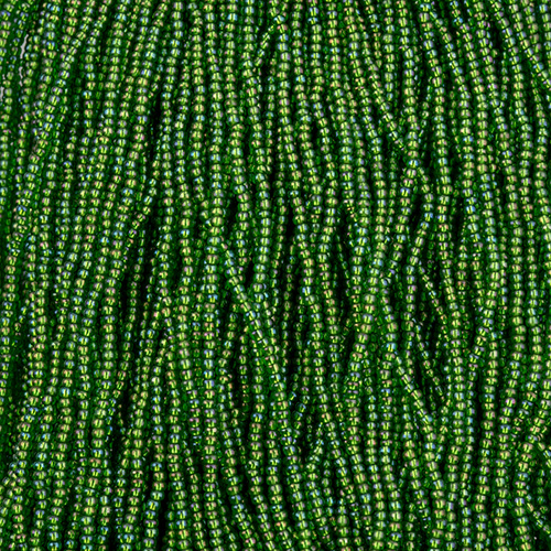 Czech Seed Bead 11/0 S/L Green Rainbow Strung image