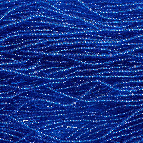 Czech Seed Bead 13/0 Cut Transparent Dark Capri Strung image