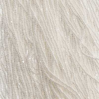 Czech Seed Bead 13/0 Cut Opaque White Luster Strung image