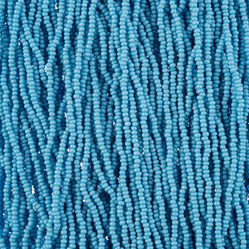 Czech Seed Bead 13/0 Cut Opaque Blue Strung image