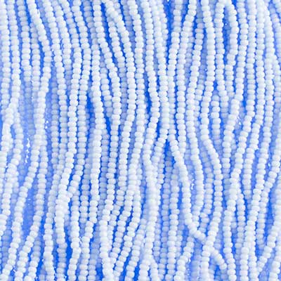 Czech Seed Bead 13/0 Cut Opaque Light Blue Strung image