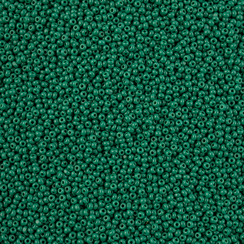Czech Seed Bead 13/0 Cut Opaque Medium Dark Green Loose image