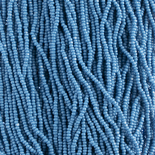 Czech Seed Bead 13/0 Cut Opaque Dark Blue Strung image