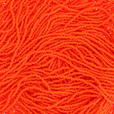 Czech Seed Bead 13/0 Cut Opaque Orange Strung image