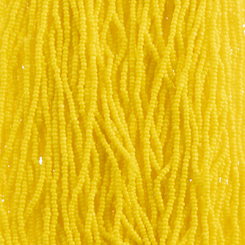 Czech Seed Bead 13/0 Cut Opaque Gold Yellow Strung image