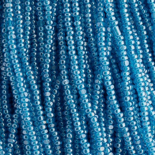 Czech Seed Beads 15/0 Cut apx100g Transparent Capri Blue Luster image