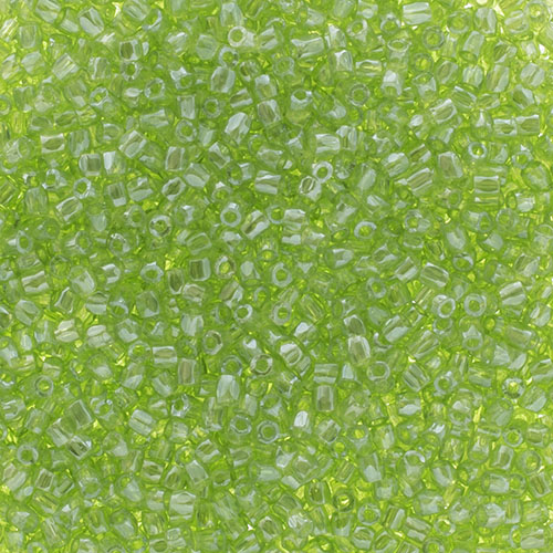 Czech Seed Beads 9/0 3Cut Transparent Light Green Luster Loose image