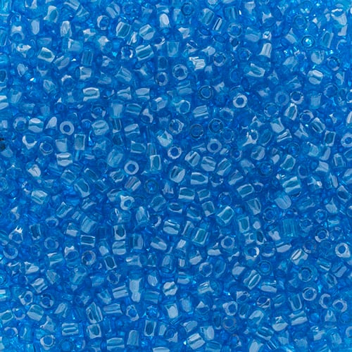 Czech Seed Beads 9/0 3Cut Transparent Capri Blue Luster Loose image
