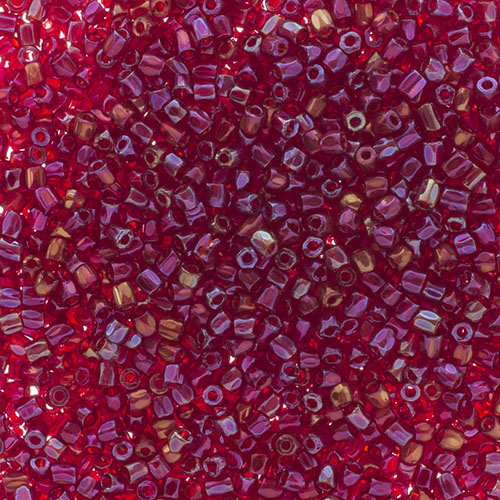 Czech Seed Beads 9/0 3Cut Transparent Red Iris Loose image