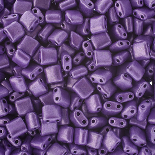 Czech Seed Beads KARO 5x5mm Opaque Violet Chalk Metallic Dyed image