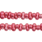Czech Bow Beads (Farfalle) 3.2x6.5mm Metallic Pink Terra-Dyed Strung image