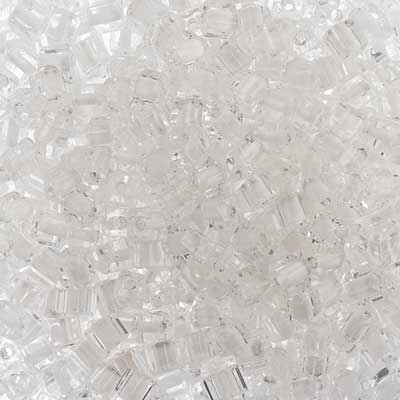 Czech Square Beads 3.4x3.4mm Crystal/White Shiny Terra Color image