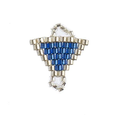 Beaded Focal Connectors - Triangle Blue 3pcs image