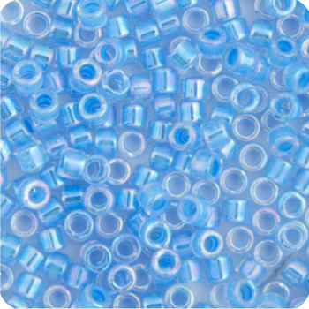 Miyuki Delica 11/0 5.2g vial Light Blue AB Lined-Dyed image