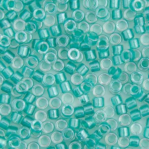 Miyuki Delica 11/0 250g Bag Aqua Green Sparkle Crystal Lined image