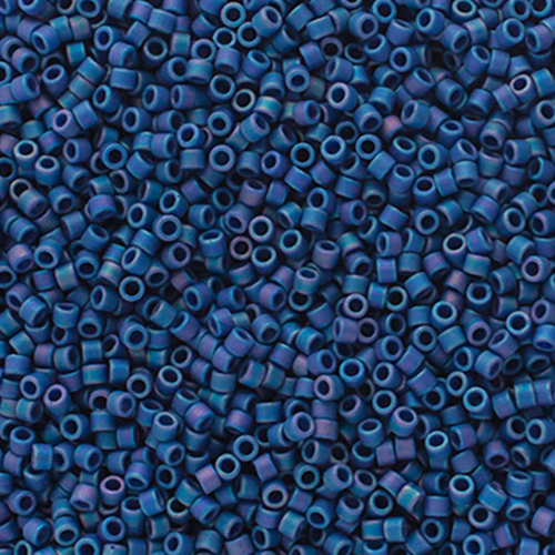 Miyuki Delica 11/0 50g Bag Frosted Glazed Rainbow Navy Blue image