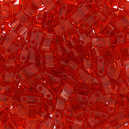 Miyuki TILA Half Cut 5x2.3mm 2Hole Red Transparent image