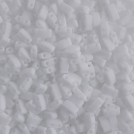 Miyuki TILA Half Cut 5x2.3mm 2 Hole Chalk White Opaque Matte image
