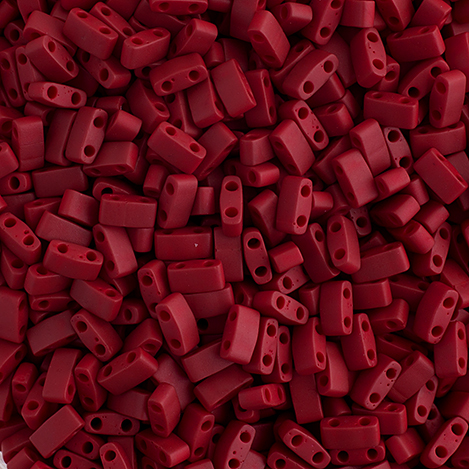 Miyuki TILA Half Cut 5x2.3mm 2 Hole Red Opaque Matte image