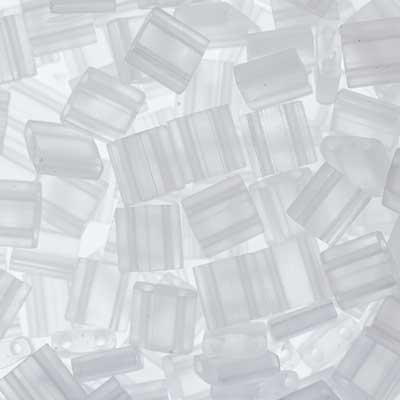 Miyuki TILA Beads 5x5mm 2 hole Crystal Transparent Matte image