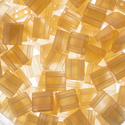 Miyuki TILA Beads 5x5mm 2 holes Light Amber Transparent image