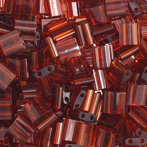 Miyuki TILA Beads 5x5mm 2 hole Dark Amber Transparent image