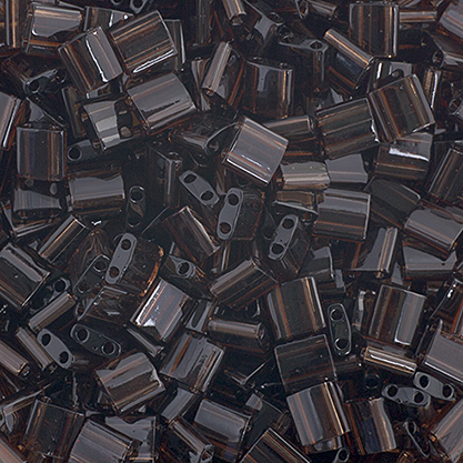 Miyuki TILA Bead 5x5mm 2 Hole Chocolate Brown Transparent image