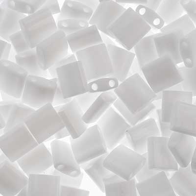 Miyuki TILA Beads 5x5mm 2 hole White Opaque image