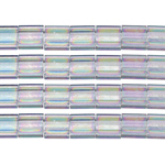 Miyuki TILA Bead 5x5mm 2 Hole Dark Gray TR. Rainbow Luster image