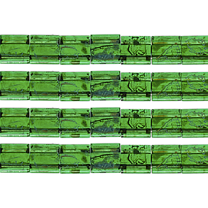 Miyuki TILA Beads 5x5mm 2 hole Green w/Turq. Picasso Tr. image