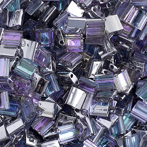 Miyuki TILA Beads 5x5mm 2 hole Crystal Tr. Light Vitrail image