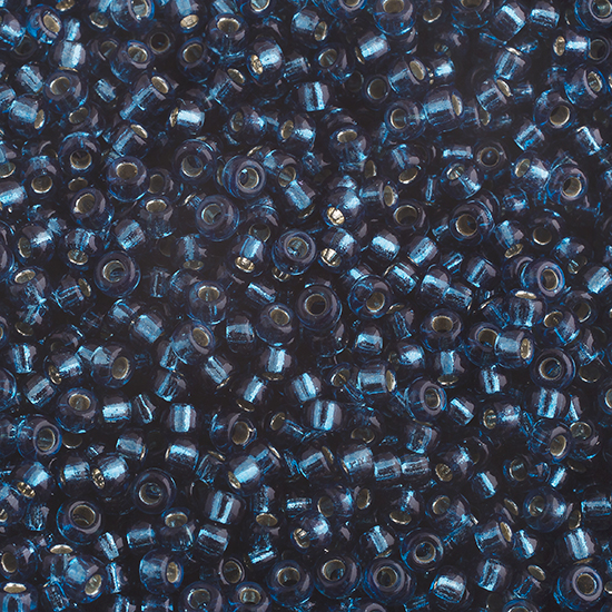 Miyuki Seed Bead 6/0 Dyed Silverlined Blue Zircon image