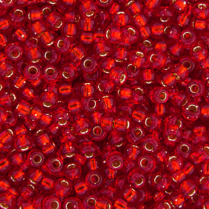 Miyuki Seed Bead 8/0 apx.22g Flame Red Silver Lined image