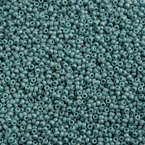 Miyuki Seed Bead 15/0 apx 22g Frosted Glazed/ Rainbow Arctic Blue Matte AB image