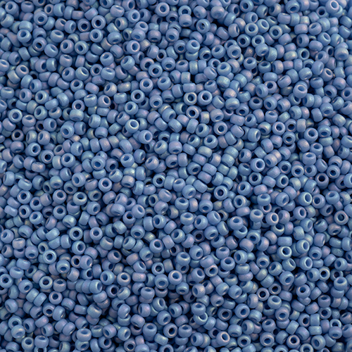 Miyuki Seed Bead 15/0 apx 22g Frosted Glazed/ Rainbow Blue Sapphire Matte AB image