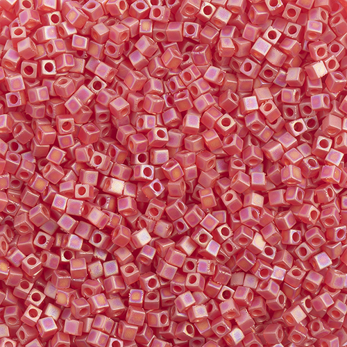 Miyuki Square/Cube Beads 1.8mm Ruby Transparent AB Matte image