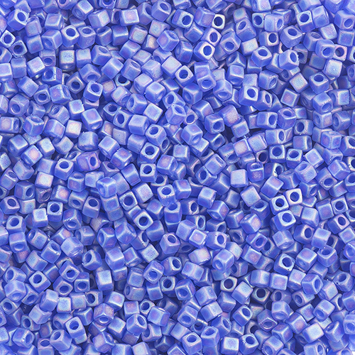 Miyuki Square/Cube Beads 1.8mm Cobalt Transparent AB Matte image