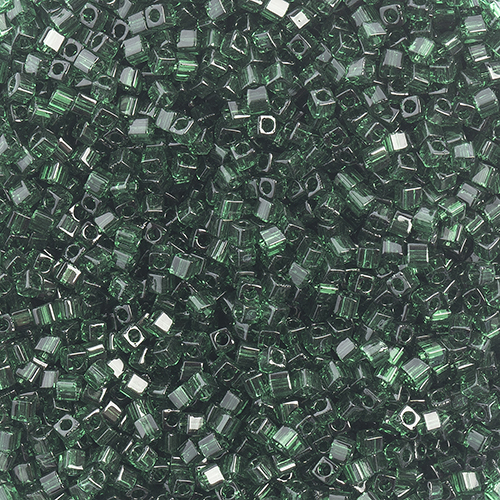 Miyuki Square/Cube Beads 1.8mm Green Transparent image