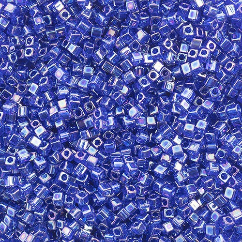 Miyuki Square/Cube Beads 1.8mm Cobalt Transparent AB image