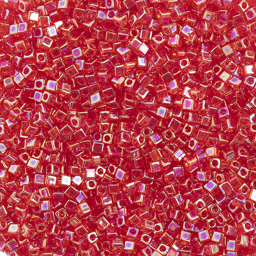 Miyuki Square/Cube Beads 1.8mm Light Siam Transparent AB image
