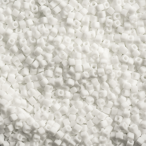 Miyuki Square/Cube Beads 1.8mm Chalk White Opaque Matte image