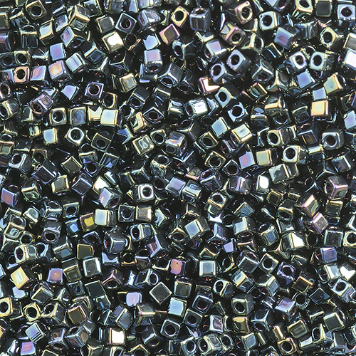 Miyuki Square/Cube Beads 1.8mm Blue Opaque Iris image