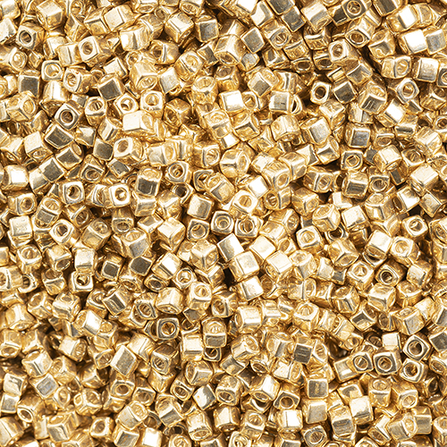 Miyuki Square/Cube Beads 1.8mm apx 20g Gold Galvanized image
