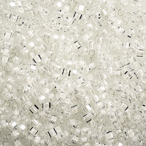 Miyuki Square/Cube Beads 1.8mm apx 20g White Luster image