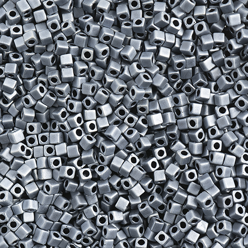 Miyuki Square/Cube Beads 1.8mm apx 20g Black Matte Metallic Luster image